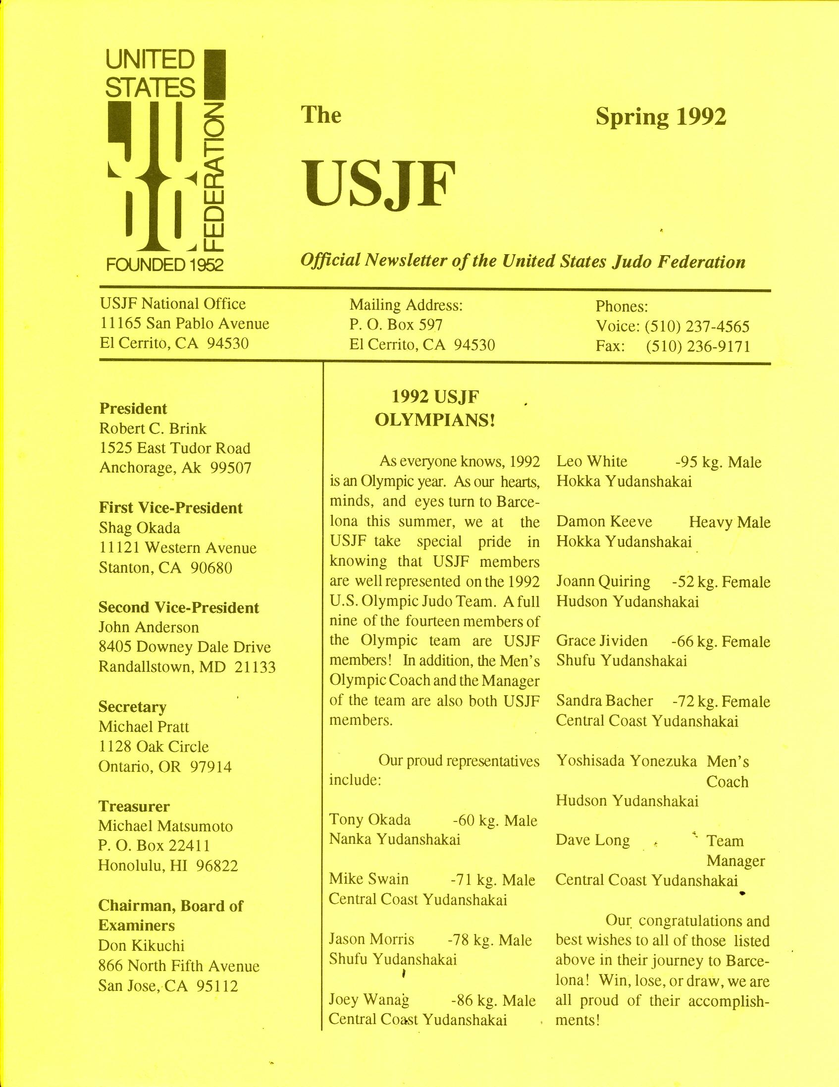 Spring 1992 The USJF